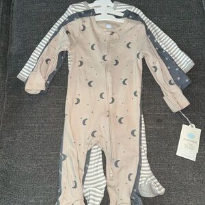 Cloud Island Moon and Stars Kids One Piece - Gray